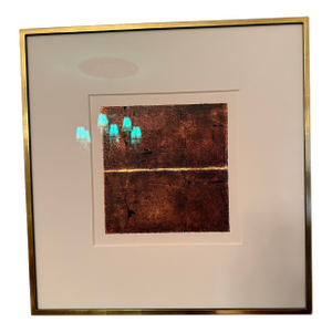 Agi Klausz Monotype - Chocolate Brown - Oil on Gilded Paper