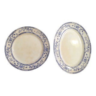 Early 20th Century Creil Montereau Dishes, France, 1890s, Set of 2 For Sale