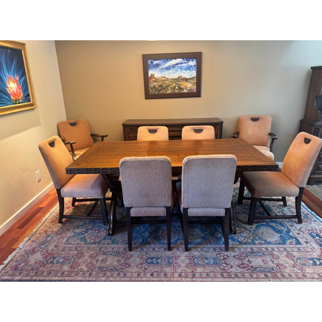 Viking Oak Mid 20th Century Arts & Crafts Dining Table Attributed to Romweber For Sale - Image 12 of 12