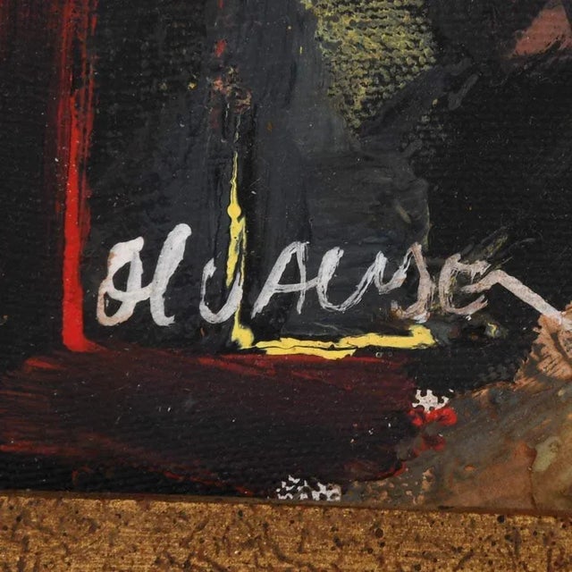 Mid 20th Century Mid 20th Century Framed Jester Collage and Oil on Canvas After Manolo Valdes For Sale - Image 5 of 7