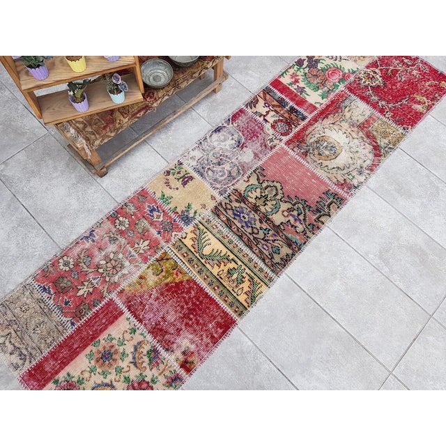 Textile Mid 20th Century Bohemian Handknotted Wool Runner For Sale - Image 7 of 10