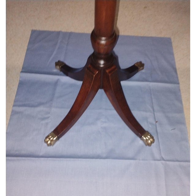 Brass Vintage 1940s Brandt Furniture Mahogany Duncan Phyfe Drop-Leaf Side Table For Sale - Image 8 of 8