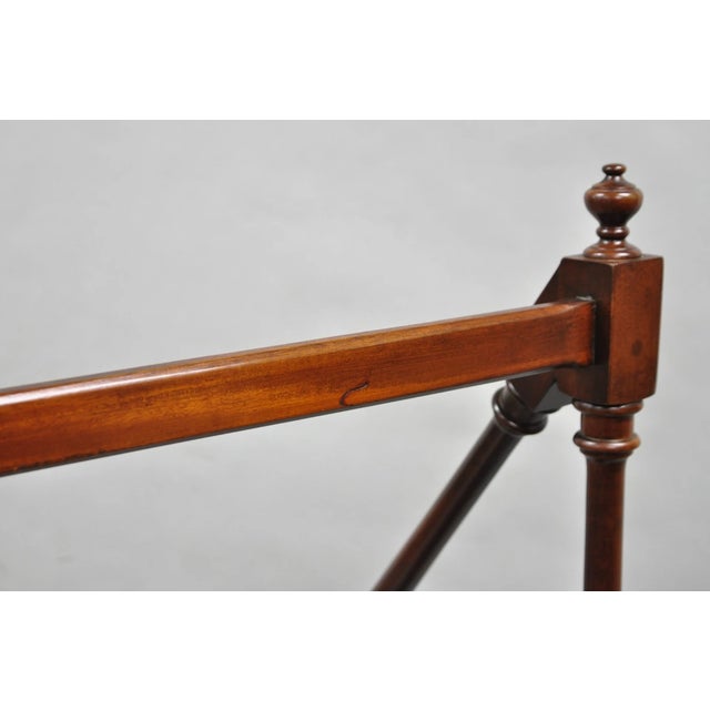 George III Style Mahogany and Black Leather Library Steps by Wellington Hall For Sale - Image 12 of 14