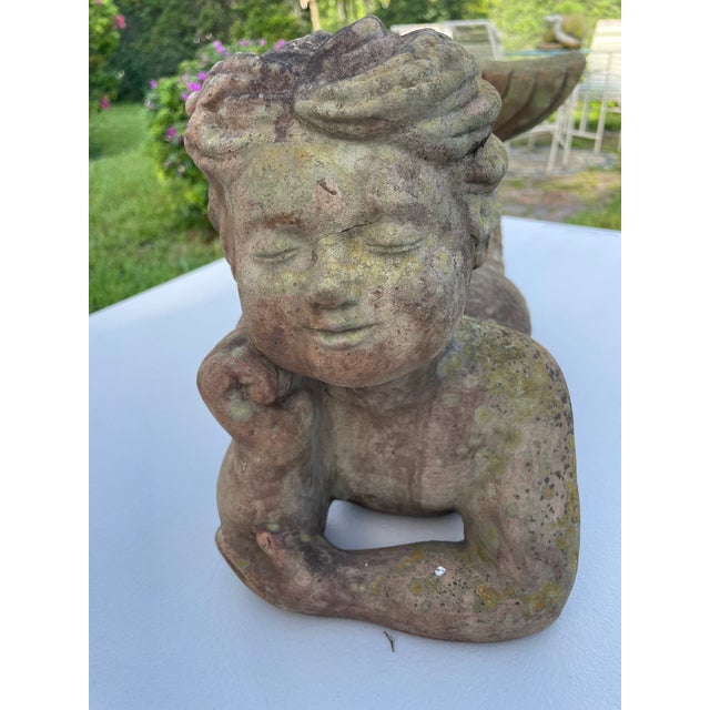 Coastal Vintage Terracotta Mermaid Statue | Hand-Sculpted Figurative Art With Natural Patina For Sale - Image 3 of 9