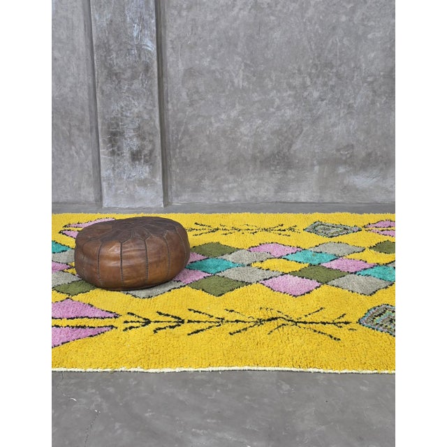 Textile Tribal Moroccan Yellow Rug - 8.3 X 6.2 Ft For Sale - Image 7 of 8
