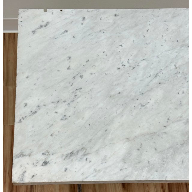 Antique French Marble Top Cast Iron Bistro Table For Sale - Image 9 of 14