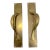 Pair of Antique Heavy Thick Brass Art Nouveau Fixed Door Handles Hardware Pulls For Sale