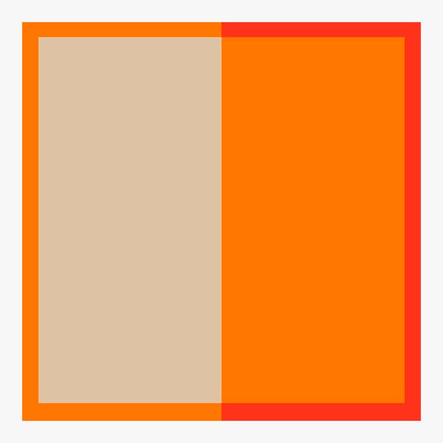 Mid-Century Modern Two Toned Interactions, Orange Fine Art Print 24" X 24" by Liz Roache For Sale - Image 3 of 6