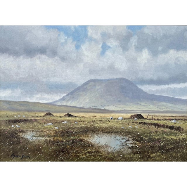 Irish Landscape Art - Original Oil Painting Slemish Mountain County Antrim Ireland by Irish Artist, 1990 Circa For Sale - Image 6 of 12