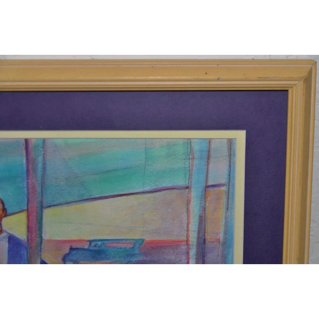 Cubist Figures Playing Chess Original Watercolor For Sale - Image 4 of 6