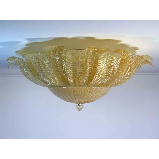 Fantastic and fabulous of vintage style Barovier and Toso Murano Italy art glass ceiling light. The rare lamp is made of...