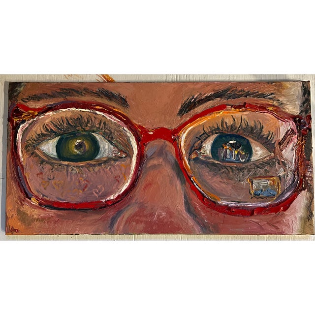 "The Red Glasses", Original, One-of-a-Kind, Oil Painting, Woman Art For Sale - Image 12 of 12