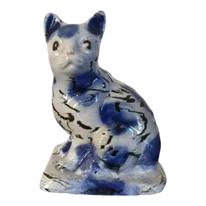 1740 Staffordshire Pottery Salt Glaze Stoneware Agate Cat