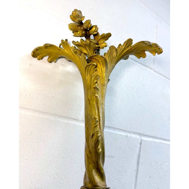 Large Antique Ornate Louis XV Dore Bronze French Ceiling Chandelier Fixture For Sale - Image 12 of 15