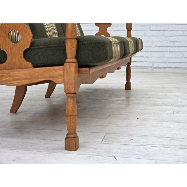 Vintage Danish Three-Seater Sofa in Green Furniture Wool, 1970s For Sale - Image 9 of 18
