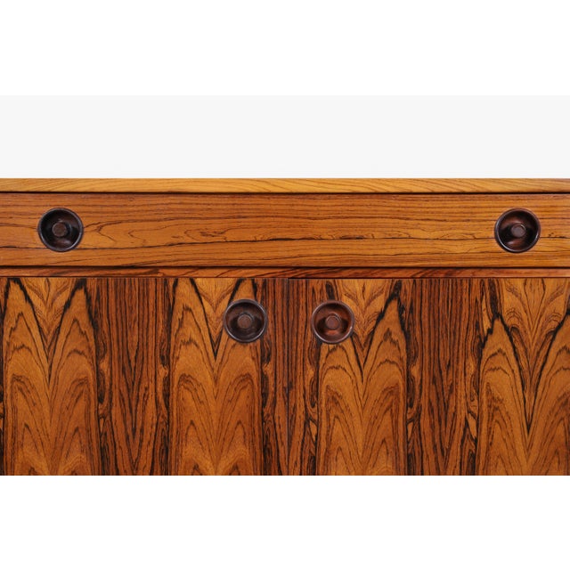 Scandinavian Modern Brazilian Rosewood Small Credenza For Sale - Image 4 of 15
