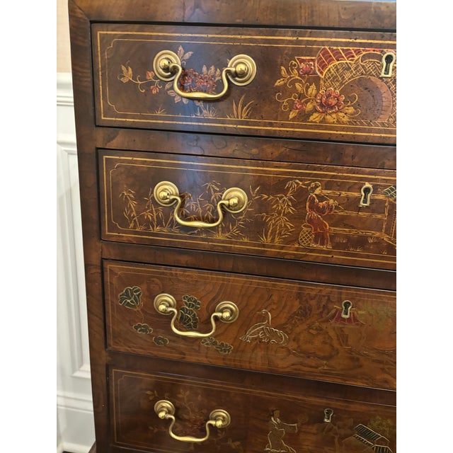 Mahogany Henredon Aston Court Collection Chinoiserie Silverware or Jewelry Chest For Sale In Chicago - Image 6 of 12