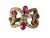 This fabulous vintage sterling silver statement ring features ruby and sparkling round diamonds set in an open work...