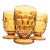 Amber Honeycomb Goblets- Set of Four For Sale