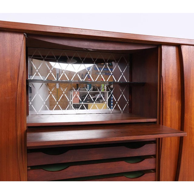 Vintage Teak Highboard or High Sideboard with 4 Sliding Doors, 1960s For Sale - Image 9 of 18