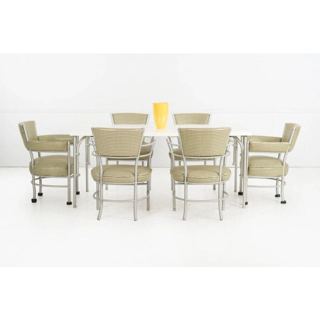 Warren McArthur Occasional Table,1933 Model 1551 Warren McArthur Corporation Aluminum frame with laminated top....