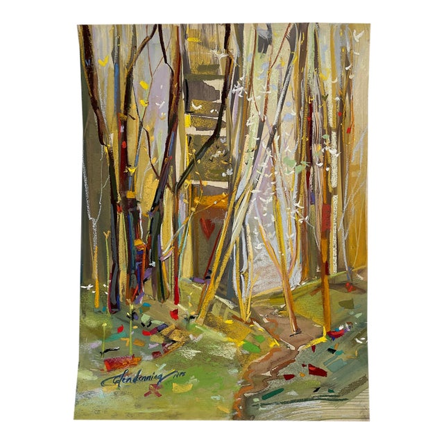 Susan Glendenning Forest Landscape Pastel For Sale