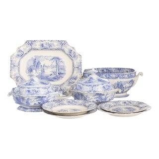 Porcelain Dinner Service, 19th Century, Set of 42 For Sale