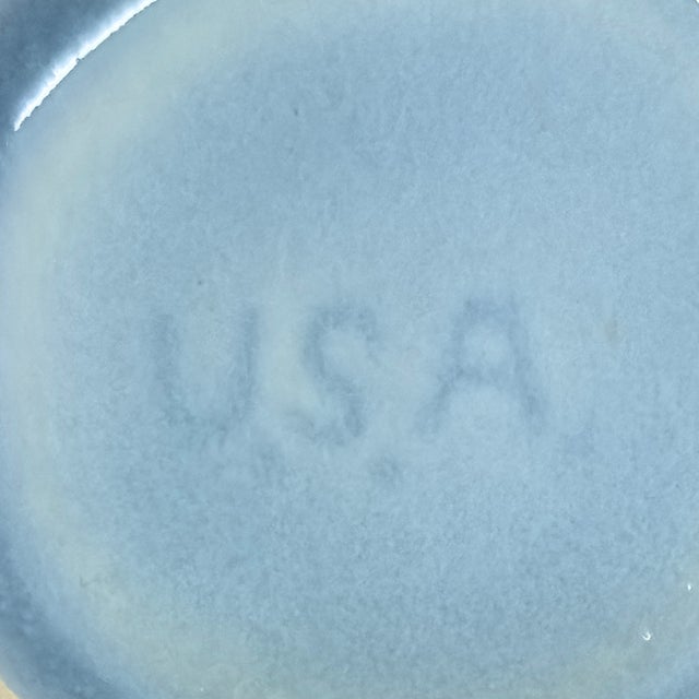 Mid 20th Century 1980s Baby Blue Small Ceramic Vase Curation - Group of 3 For Sale - Image 5 of 7