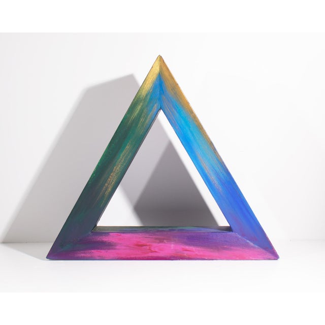 Blue Sculpture of a Triangle by Laurie Zagon For Sale - Image 8 of 8