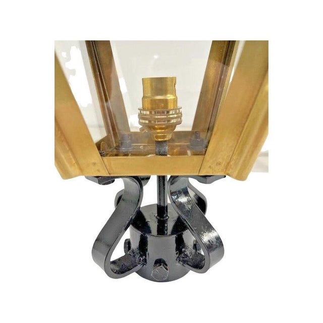 Traditional Brass Wall Lantern with Ornate Cast Iron Bracket For Sale - Image 14 of 15