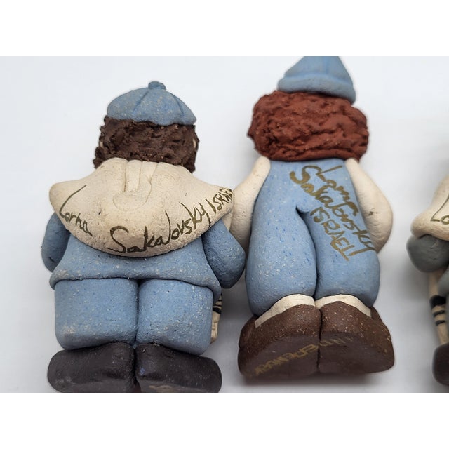 Ceramic Lorna Sakalovsky 1988 Judaica Menorah Jerusalem Design D No 88 Handmade Israel For Sale - Image 7 of 18