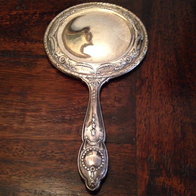 Vintage Silver Plated Hand Mirror Chairish