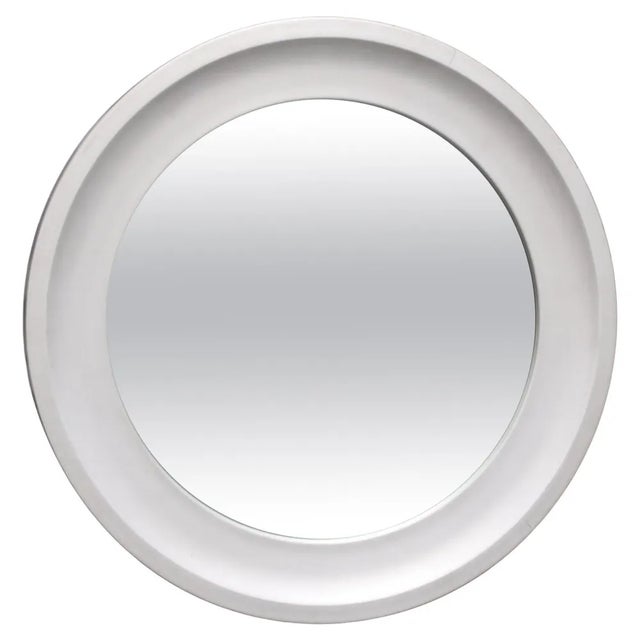 Italian Round Aluminium Mirror, 1970s For Sale - Image 11 of 11