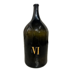 Large Antique French Hand Blown and Painted Wine Bottle, Normandy, Circa 1880s