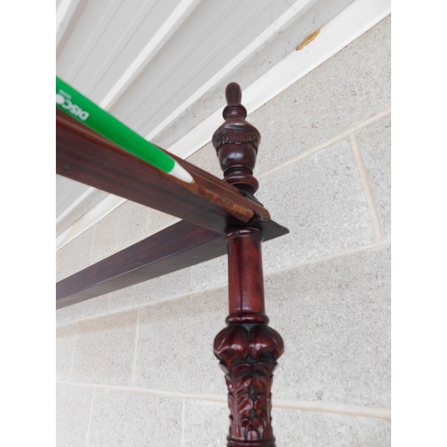 Mahogany Georgian Style Queen Size Draper Carved Tester Poster Bed For Sale - Image 11 of 12