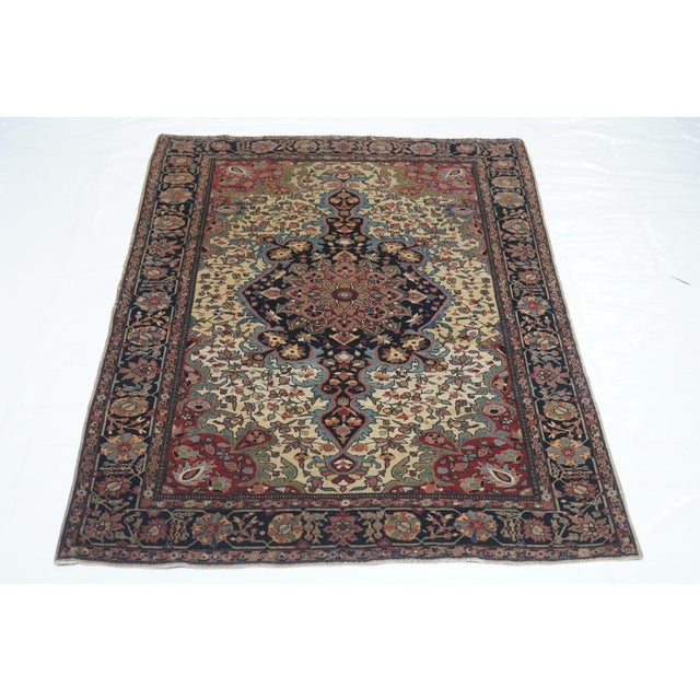 19th Century Antique Farahan Sarouk Rug 3'4'' X 4'10'' For Sale - Image 5 of 9
