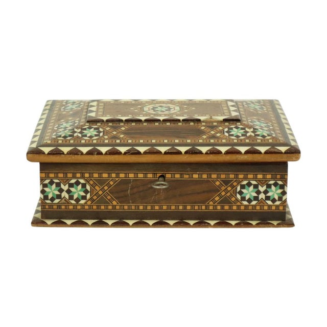 Marquetry Inlay Jewelry Trinket Box, 1970s For Sale - Image 8 of 18