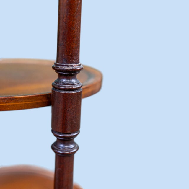 Late 19th Century Victorian English 3-Tier Cake Stand in Mahogany With Satinwood Stringing For Sale - Image 13 of 13
