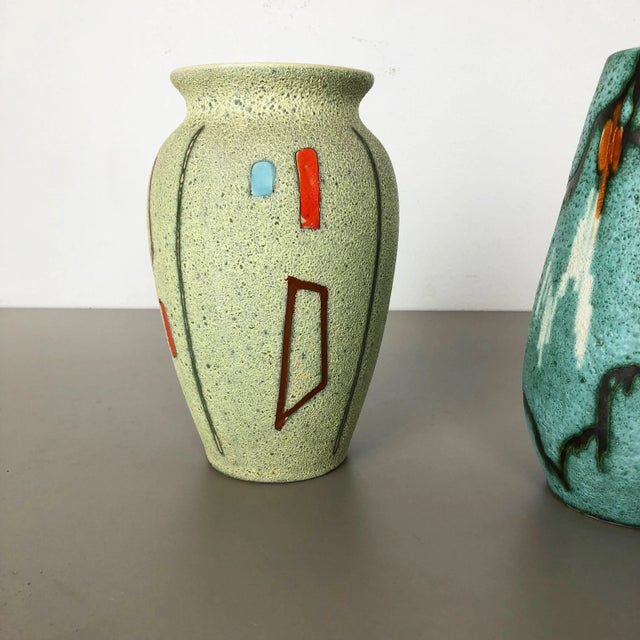 Vintage Pottery Vases by Scheurich, Germany, 1960s, Set of 2 For Sale - Image 4 of 18