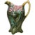 Early 1900s Majolica Pink Flowers Pitcher Onnaing For Sale