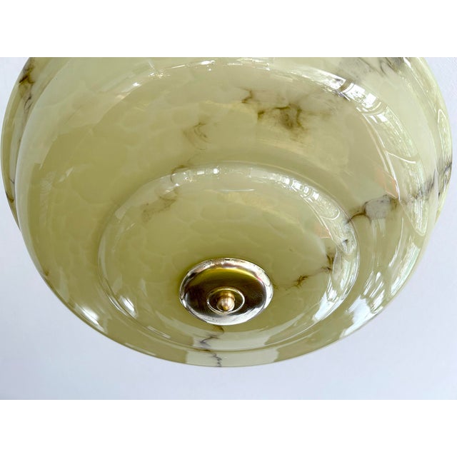 Art Deco Pendant Light in Marble Glass, 1930s For Sale - Image 14 of 18