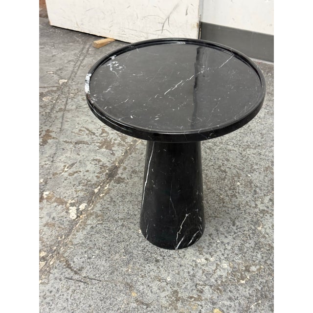 Michael Oren Designs Marquina Marble Pedestal Side Table For Sale - Image 10 of 12