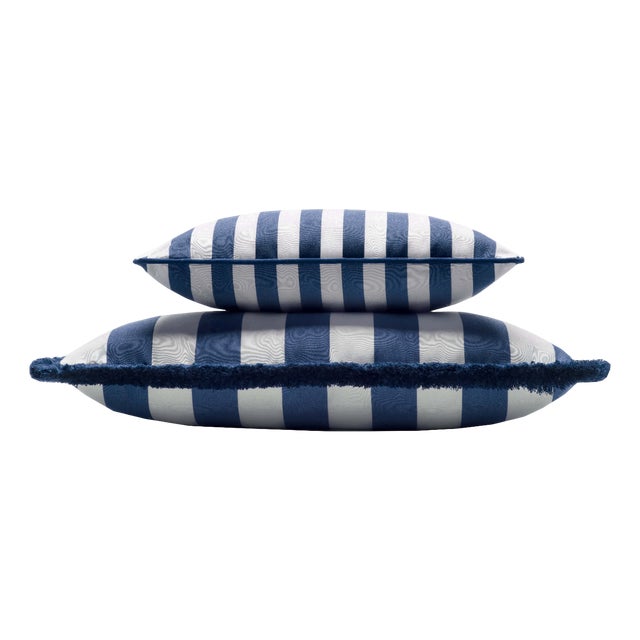 Couple Striped Outdoor Happy Cushion Cover from Lo Decor, Set of 2 For Sale