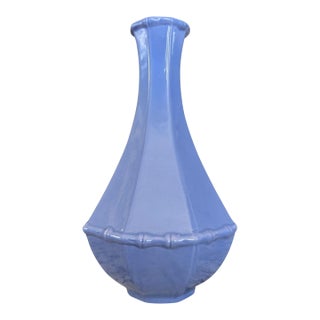 Jonathan Adler Purple Ceramic Faux Bamboo Vase For Sale