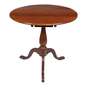 American Cherry Chippendale Tilt Top Tea Table, 1775-1800