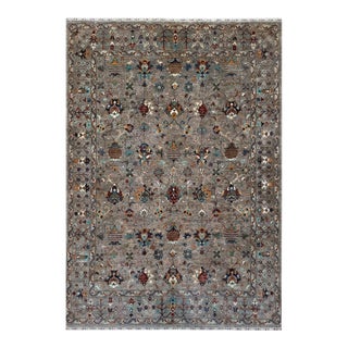 Pomegranate Sultanabad Design Area Rug, Hand-Knotted Wool, 9x12, Taupe & Teal For Sale