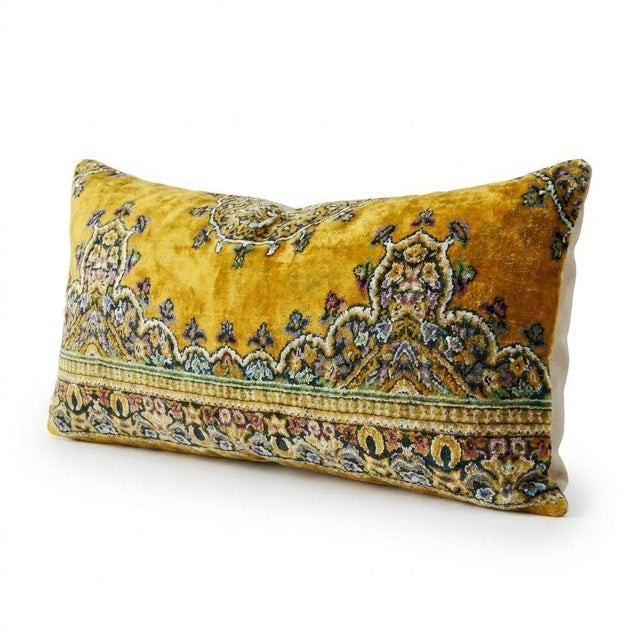 Mid-Century Modern Bohemian Velvet Bedding Pillow Cover 15'' X 48'' For Sale - Image 3 of 4