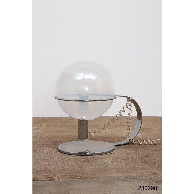 Italian Table Lamp in Chrome with Glass, 1960s For Sale - Image 15 of 16