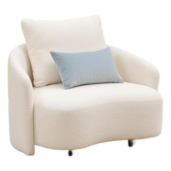 Serene Outdoor Arm Chair – Cream Bouclé All-Weather Lounge Seating For Sale