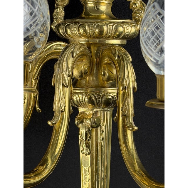 Metal Vintage French Louis XVI Style Gilt Bronze Wall Sconce, 1950s For Sale - Image 7 of 11